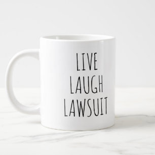 Live Laugh Lawsuit, Lawyer Mug, Defense Attorney Large Coffee Mug
