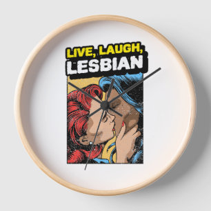 Live Laugh Lesbian Clock