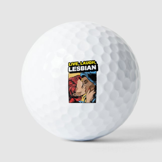 Live Laugh Lesbian Golf Balls (Front)