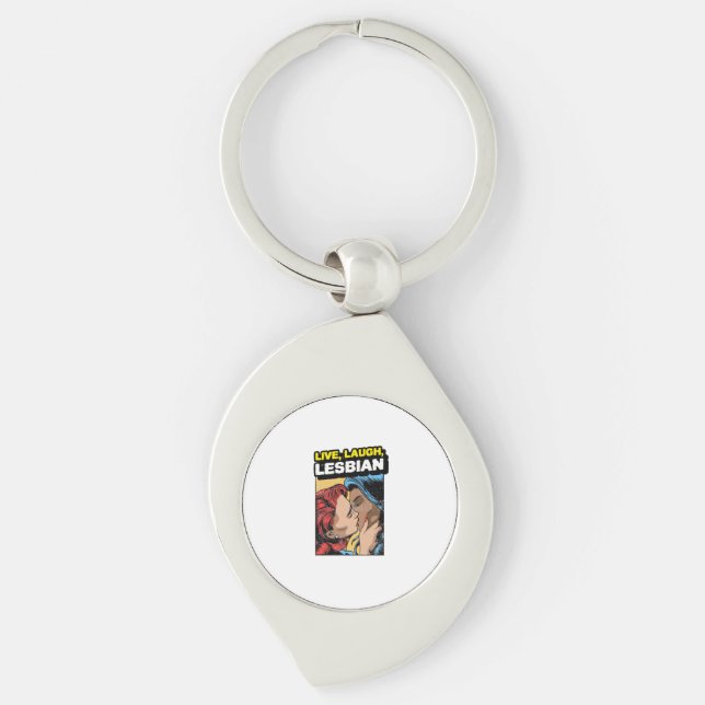 Live Laugh Lesbian Keychain (Front)