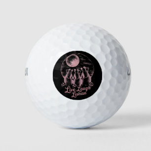 Live Laugh Lesbian Raccoon Lesbian LGBTQ Pride Golf Balls