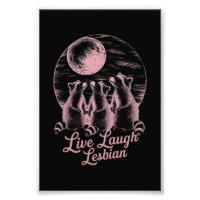 Live Laugh Lesbian Raccoon Lesbian LGBTQ Pride 