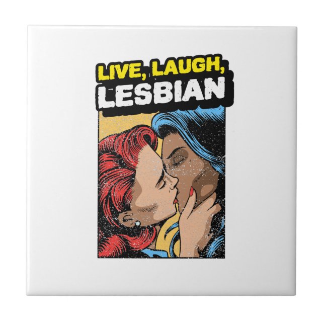 Live Laugh Lesbian Tile (Front)