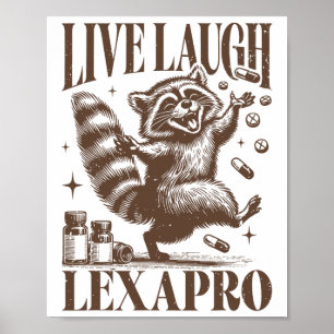 Live Laugh Lexapro Groovy Mental Health Awareness Poster