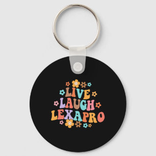 Live Laugh Lexapro Groovy Mental Health Therapist  Keychain