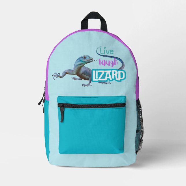Live Laugh Lizard Printed Backpack (Front)