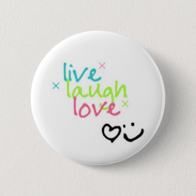 live, laugh, love 2 inch round button (Front)