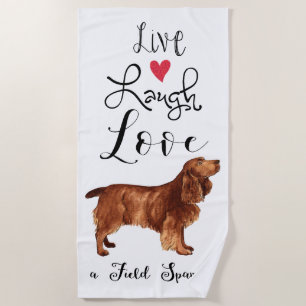 Live Laugh Love a Field Spaniel Beach Towel