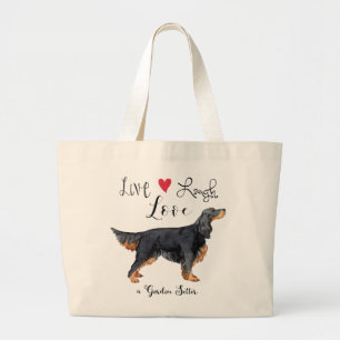 Live Laugh Love a Gordon Setter Large Tote Bag