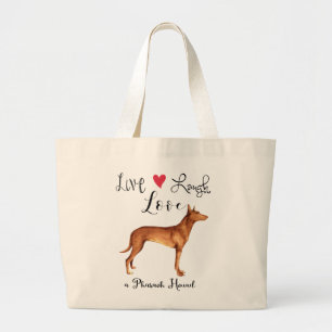 Live Laugh Love a Pharaoh Hound Large Tote Bag