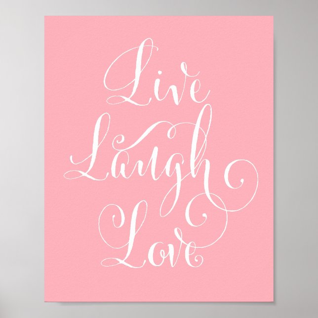 Live, Laugh, Love art print - pink (Front)