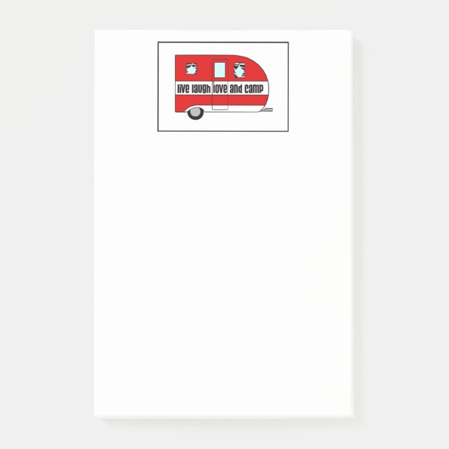"Live Laugh Love & Camp" Post-it Notes (Front)