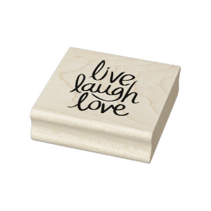 Live Laugh Love – Classic Inspirational Typography Rubber Stamp