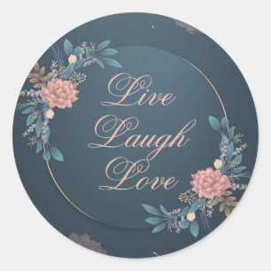 Live Laugh Love Classic Round Sticker