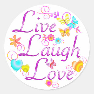 Live Laugh Love Classic Round Sticker