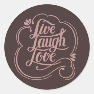 Live laugh love  classic round sticker