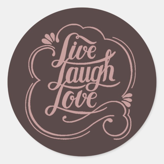 Live laugh love  classic round sticker (Front)