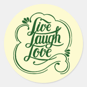 Live laugh love  classic round sticker