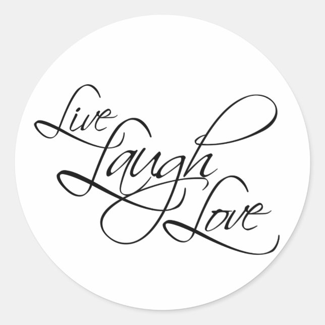 Live Laugh Love Customize Product Classic Round Sticker (Front)
