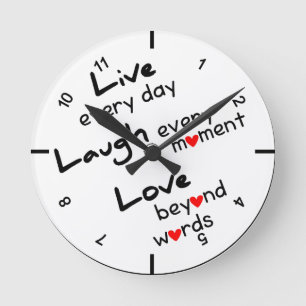 Live, Laugh, Love Design Wall clock