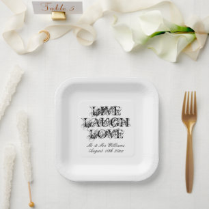 Live Laugh Love élégante assiette de mariage