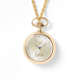 Live Laugh Love Faux Gold Lettering Watch