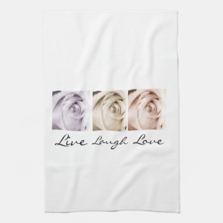 live, laugh, love floral kitchen towel