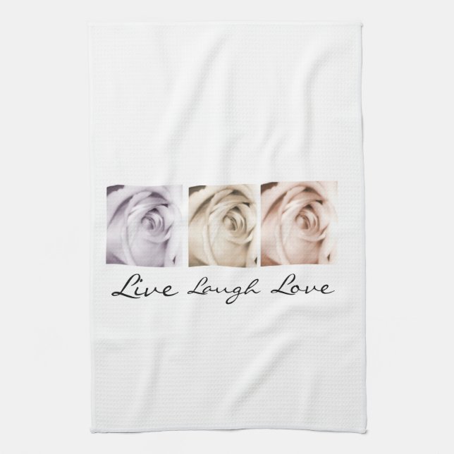 live, laugh, love floral kitchen towel (Vertical)