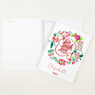 Live laugh love floral personalized  planner