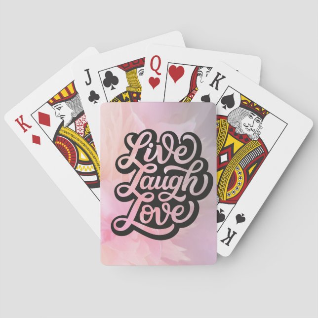 Live Laugh Love Floral Playing Cards (Back)