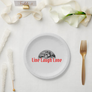 Live Laugh Love Funny Horror Paper Plate