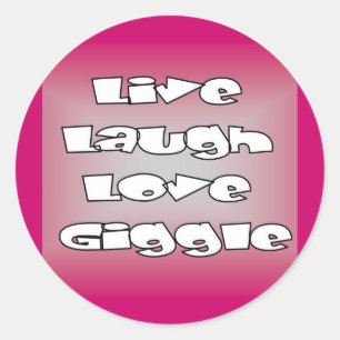 Live laugh love giggle stamps and cards classic round sticker
