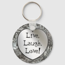 Live, Laugh, Love! Glitter Keychain