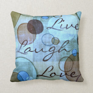 Live Laugh Love grungy throw pillow