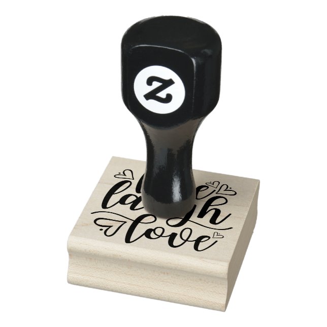 Live Laugh Love Heart Doodle Rubber Stamp (Stamp)