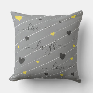 Live Laugh Love Hearts Jeter Oreiller