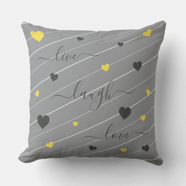 Live Laugh Love Hearts Jeter Oreiller (Recto)