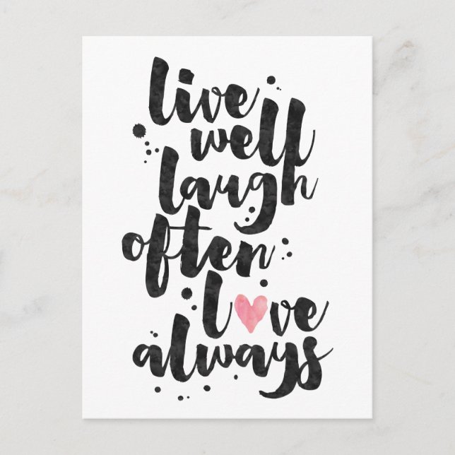 Live Laugh Love - Inspirational Card (Front)