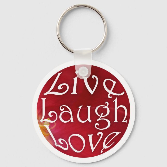Live Laugh Love Key Chain in Red (Front)