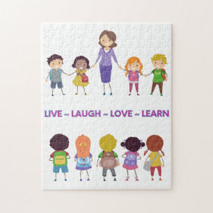 Live ~ Laugh ~ Love ~ Learn School Teacher Jigsaw Puzzle