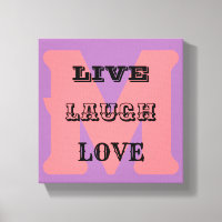 LIVE LAUGH LOVE MONOGRAM Stretched Canvas Print