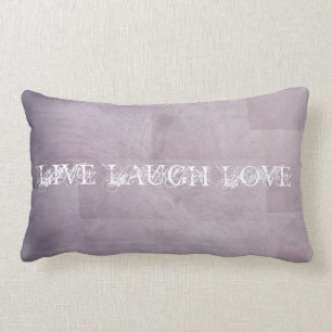 Live Laugh Love Orchid Purple Lumbar Pillow