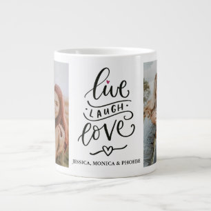 Live, Laugh, Love Personnalisé Photo Mug