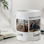 Live Laugh Love Photo Collage Coffee Mug<br><div class="desc">Create a custom coffee mug with your favourite photos with the words 'Live,  Laugh,  Love' underneath and your names at the top.</div>