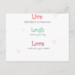 Live Laugh Love Postcard
