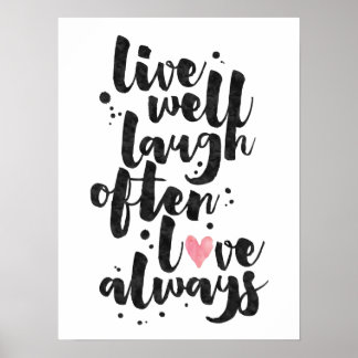 Live Laugh Love - Poster inspirant