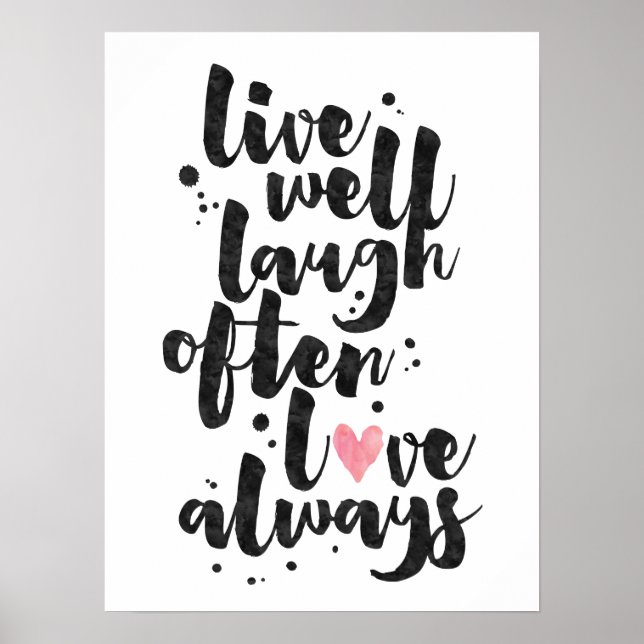 Live Laugh Love - Poster inspirant (Devant)