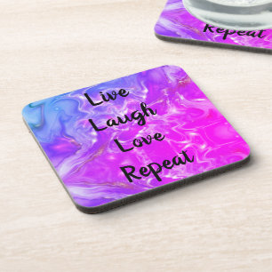 Live Laugh Love Purple Marble   Coaster