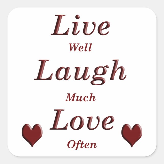 Live Laugh Love Square Sticker (Front)