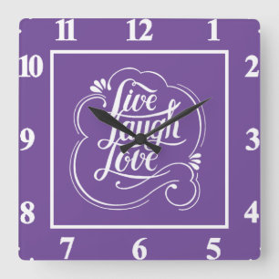 LIve laugh love Square Wall Clock